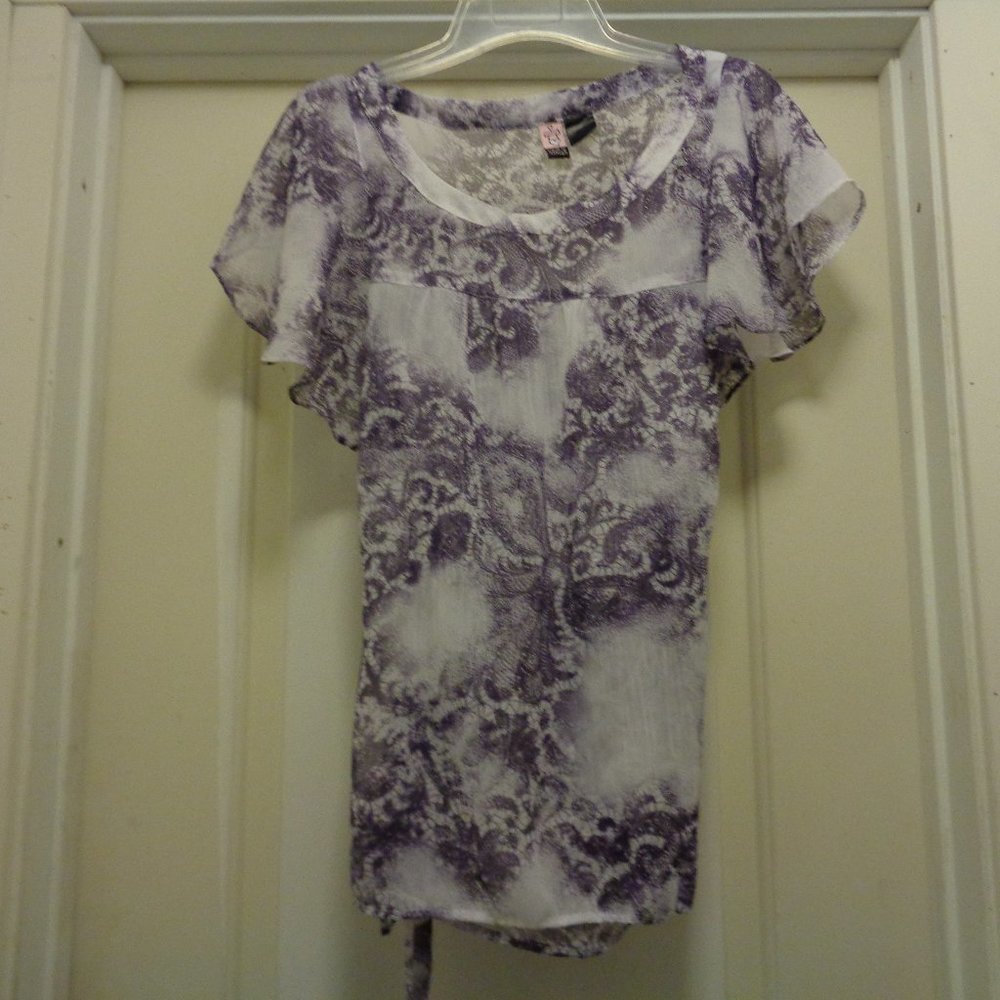 ROMANTIC PAST COQUETTE LOVE ON A HANGER PRINT BLOUSE S